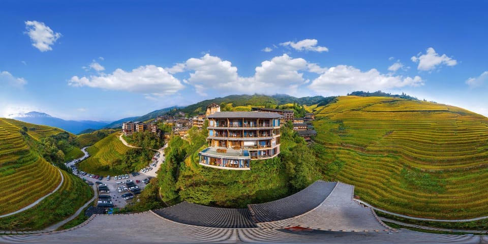 Property building, Nearby landmark, Day, Bird's eye view, Mountain view