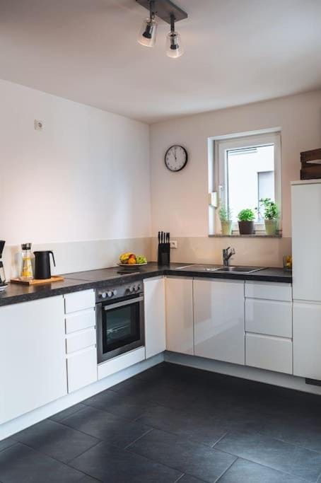 Kitchen or kitchenette, dishwasher, stove