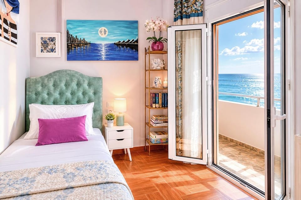 Orpheus House Beachfront 2BR Apartment with Balcony & Sea View Walk to Old Town Apartment in Chania