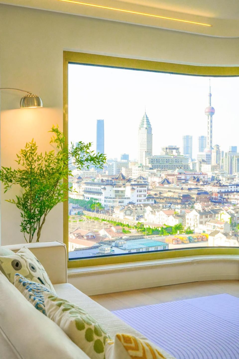 Living room, Seating area, City view