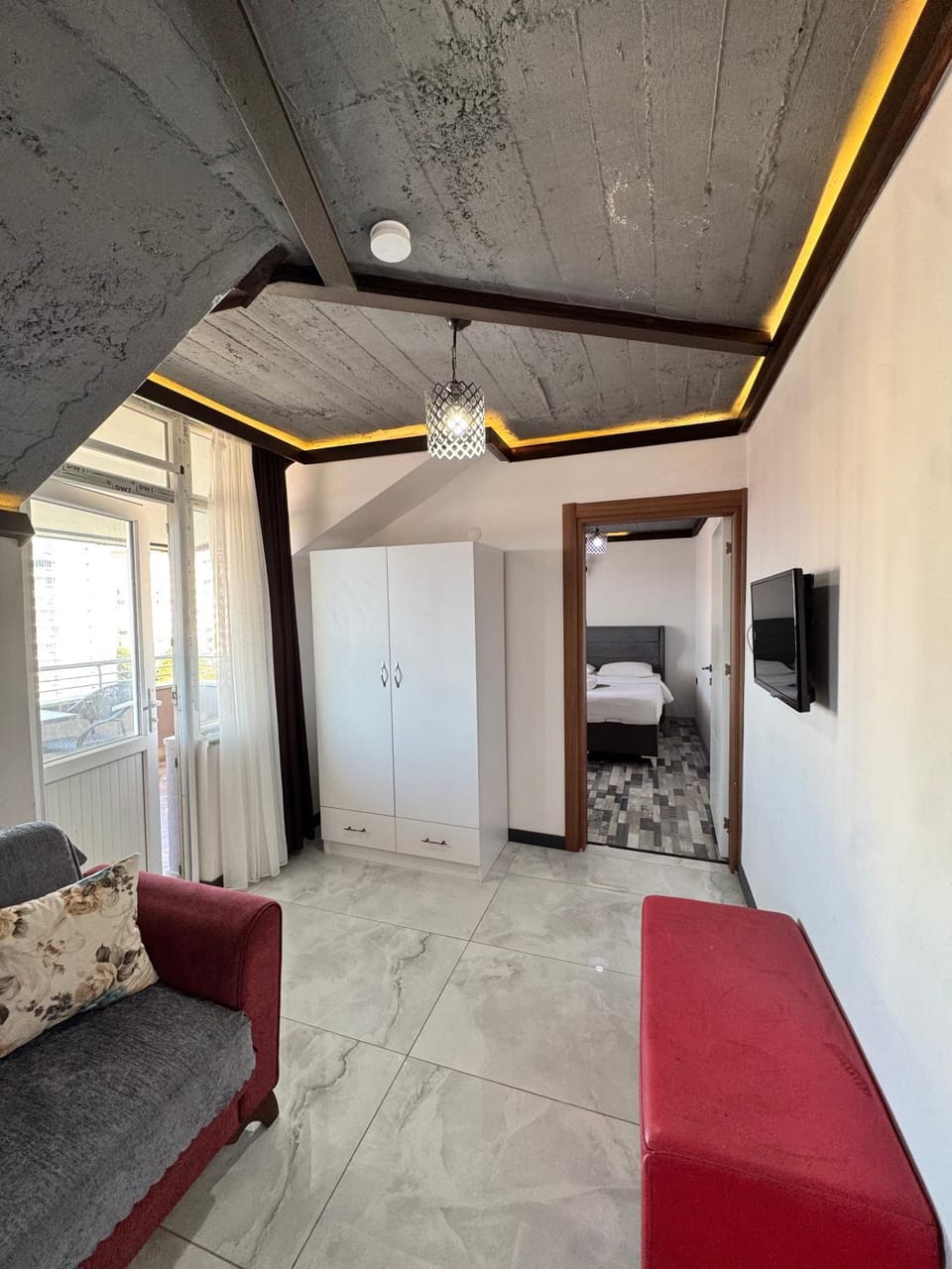 Living room, kitchen