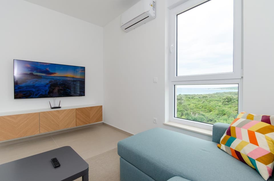 Natural landscape, TV and multimedia, Living room, Seating area, Sea view, air conditioner