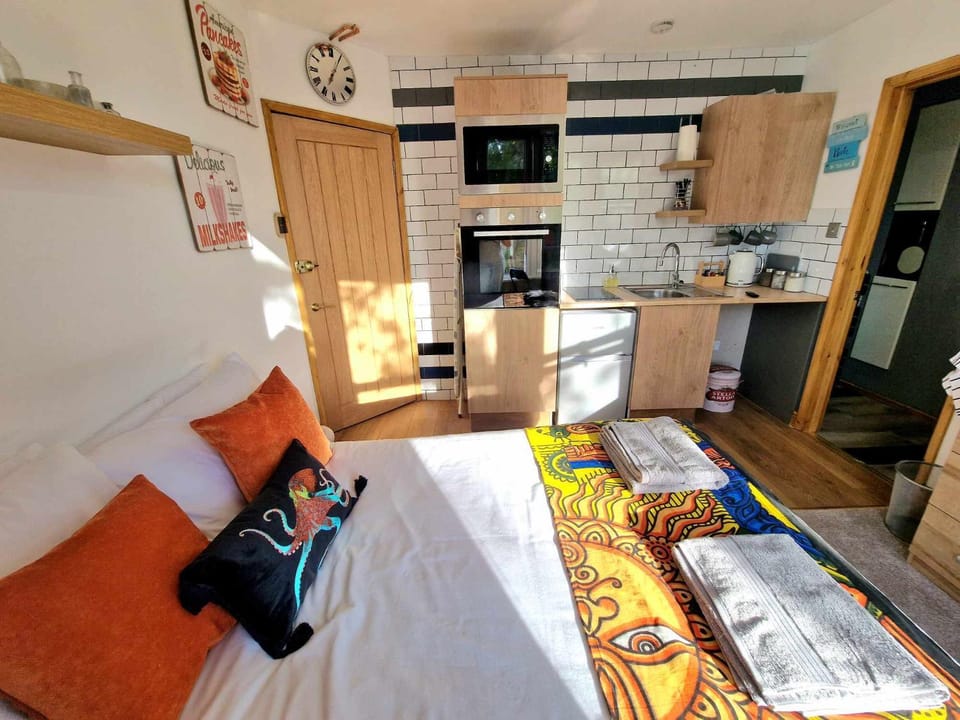 Bed, Kitchen or kitchenette, Bedroom