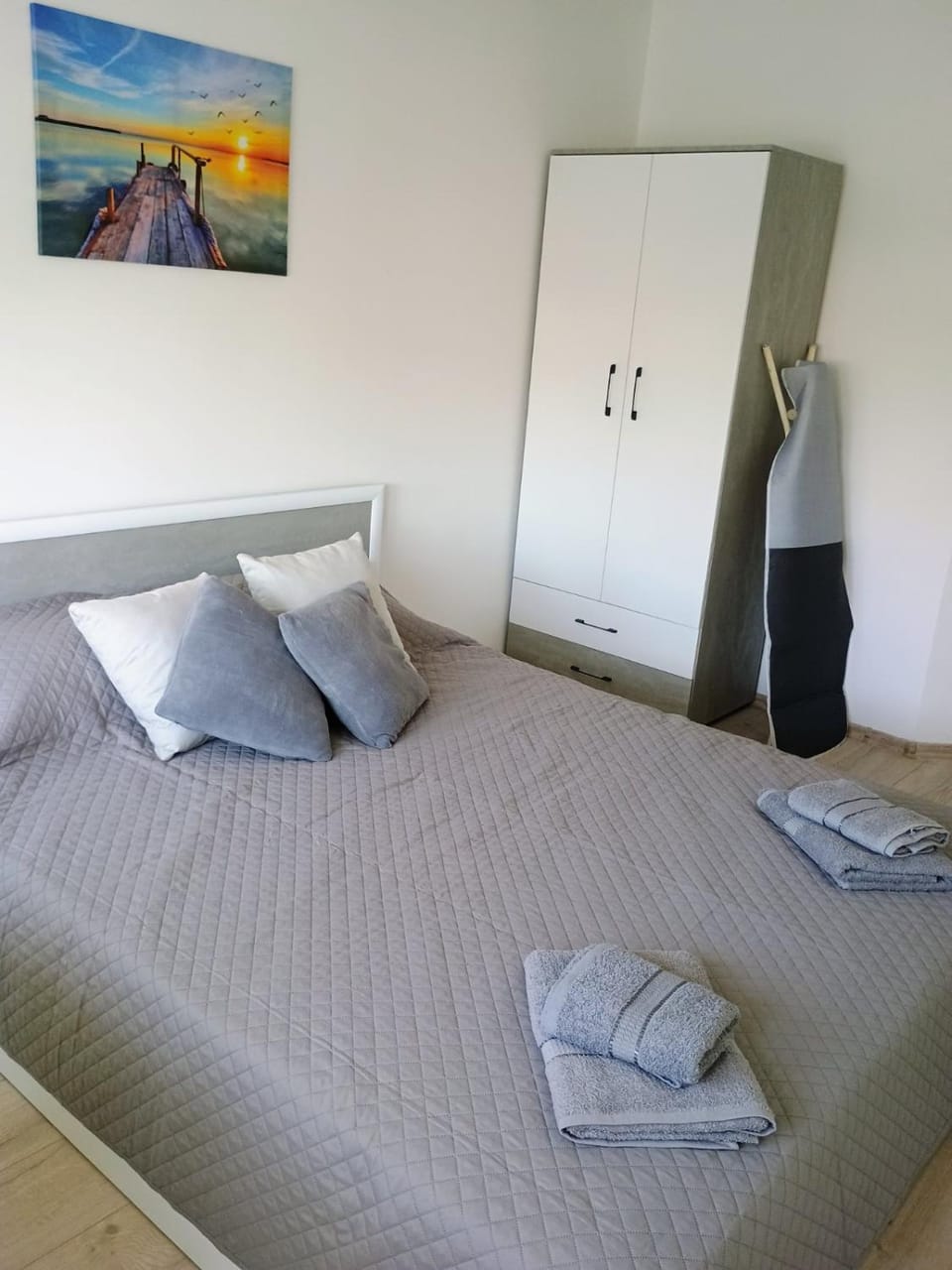 Bed, Photo of the whole room, Bedroom, towels, wardrobe