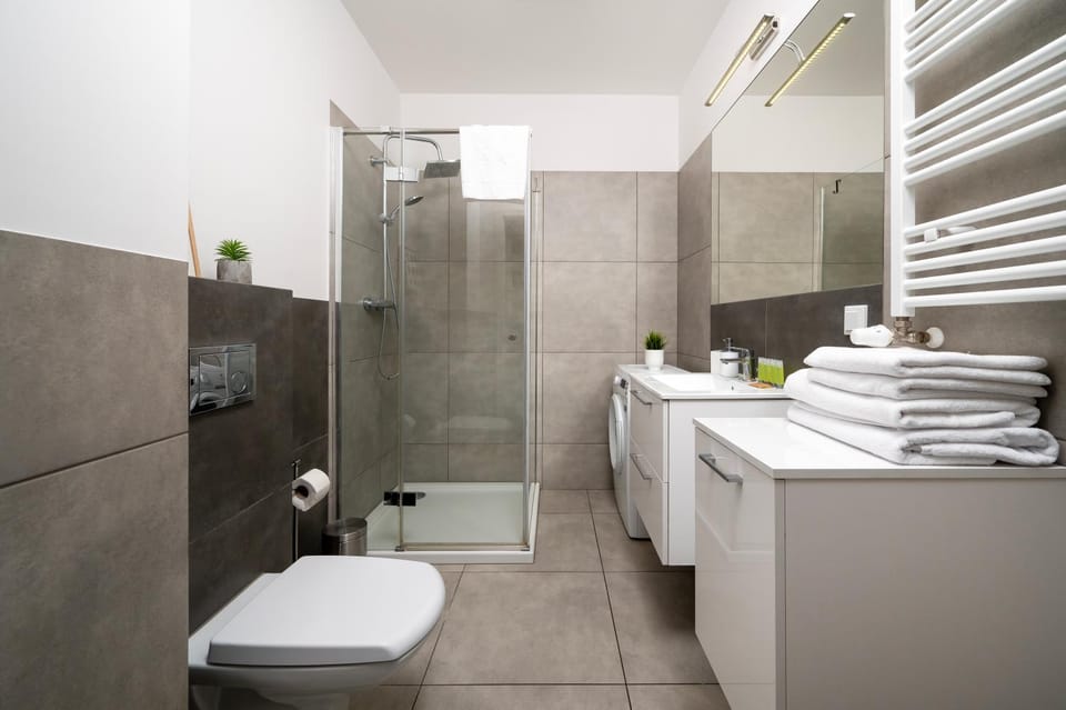 Shower, Toilet, Bathroom, towels