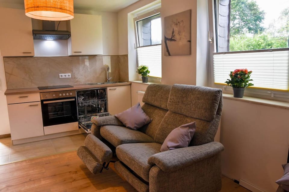 Kitchen or kitchenette, Living room, Seating area, pet friendly, stove