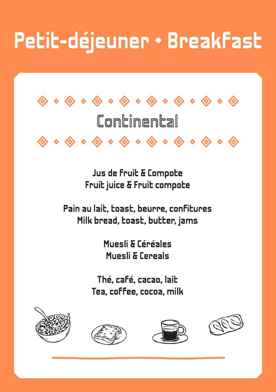 Coffee/tea facilities, Breakfast, Continental breakfast