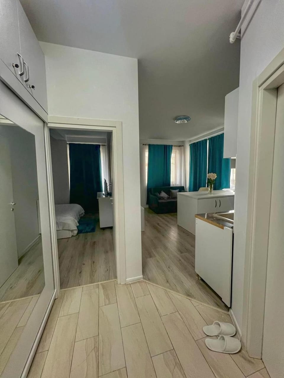 Kitchen or kitchenette, minibar, wardrobe
