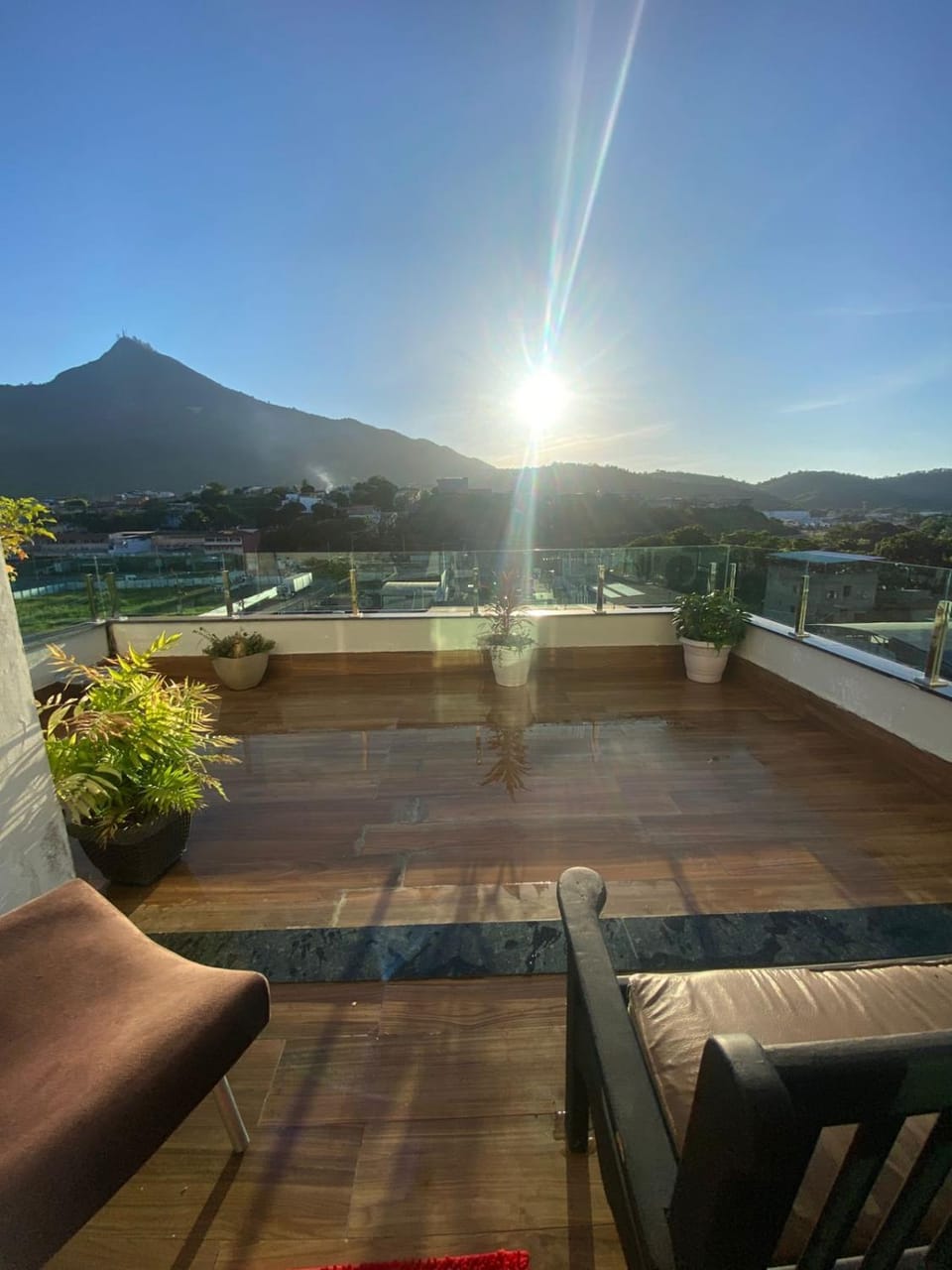Patio, Day, Natural landscape, View (from property/room), Balcony/Terrace, Mountain view, Sunrise, Sunset