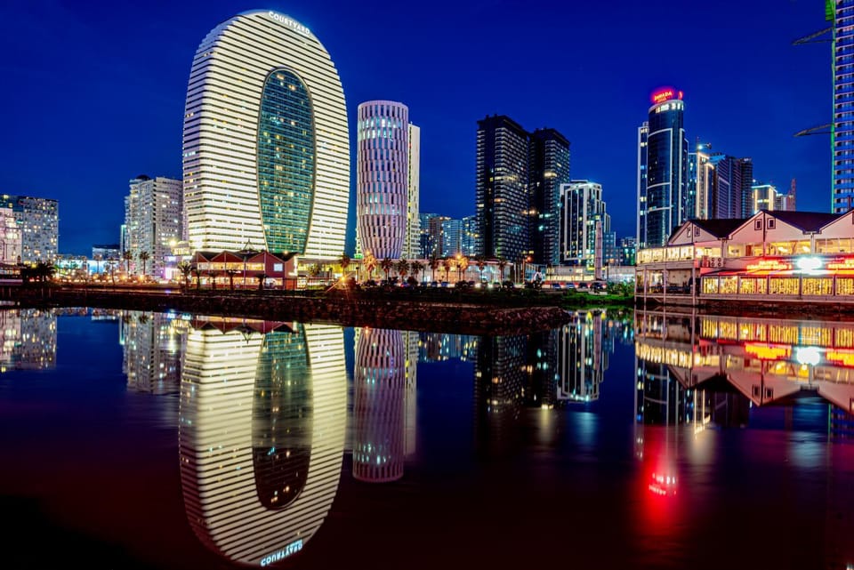 Property building, Nearby landmark, Night, Natural landscape, City view, Lake view