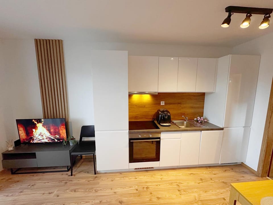 Living room, kitchen