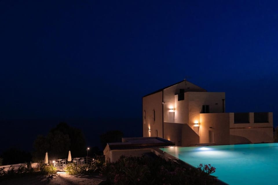 Night, Pool view, Swimming pool