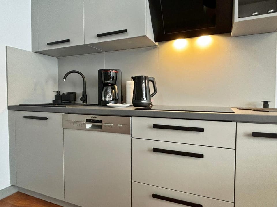 Coffee/tea facilities, Kitchen or kitchenette, stove