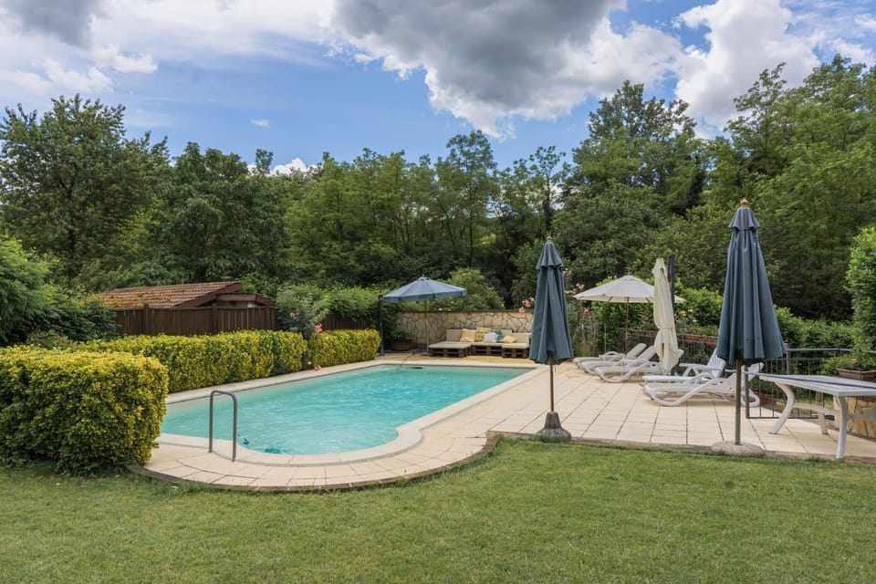 Property building, Living room, Swimming pool