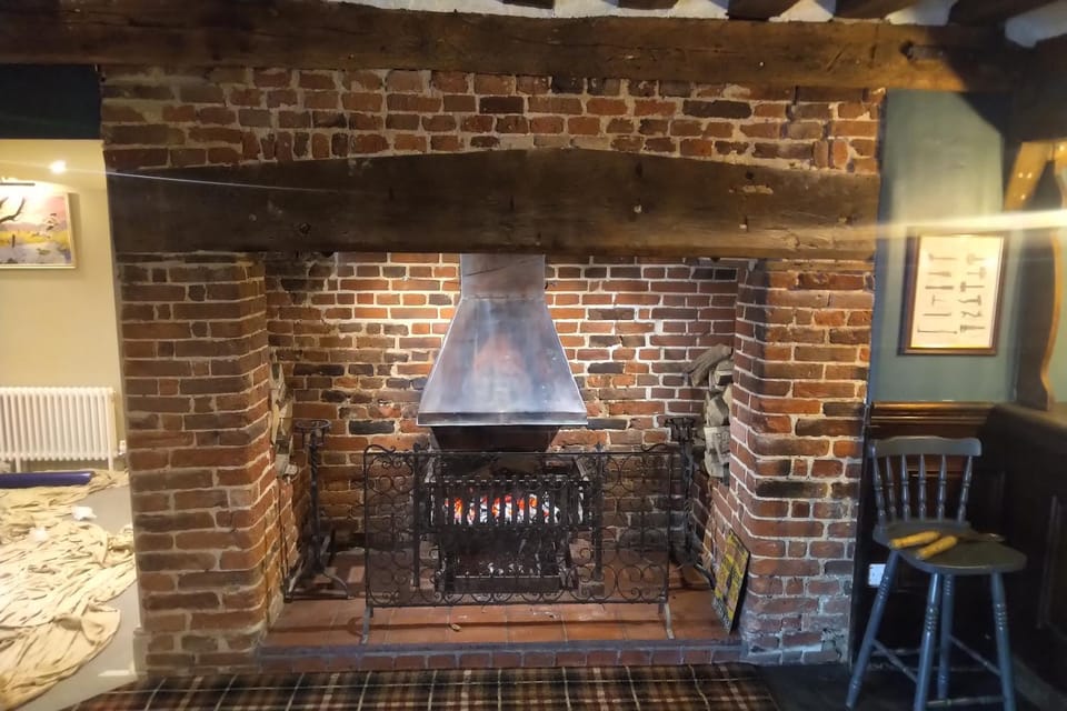 Property building, fireplace