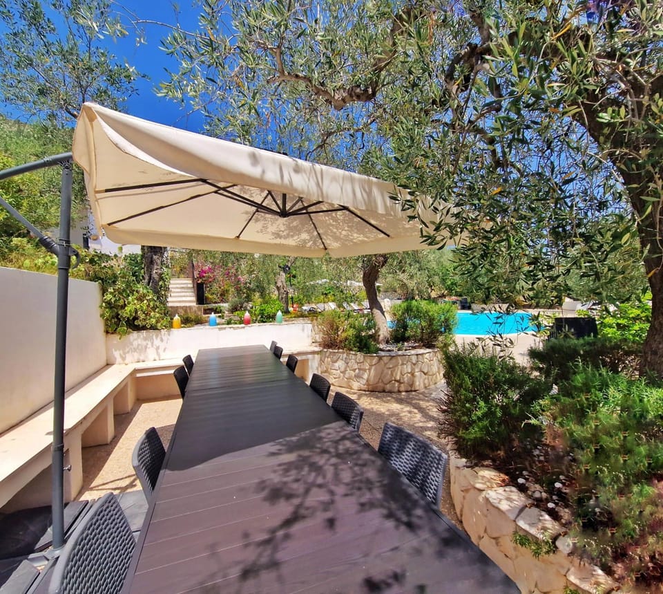 Property building, Living room, Swimming pool