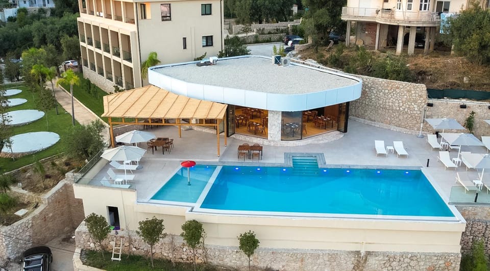 Property building, Pool view, Swimming pool
