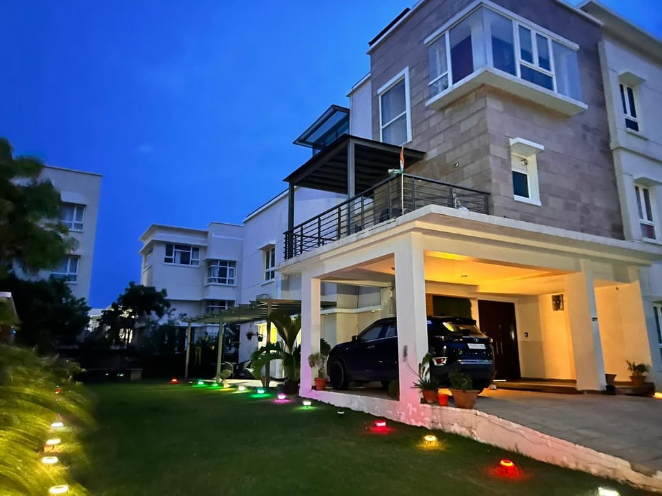 Property building, Night, Garden view