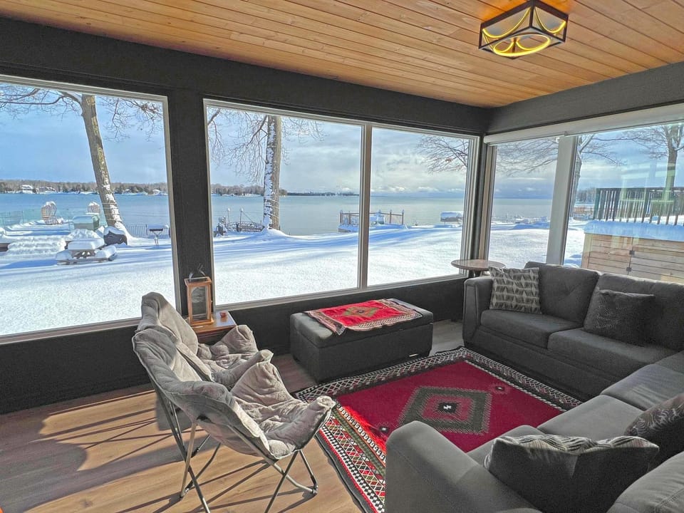 Winter, Seating area, Lake view, Sea view