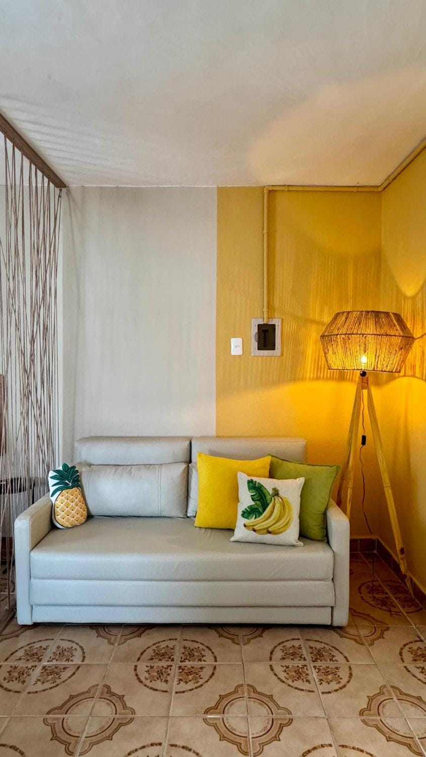 Bed, Living room, Seating area