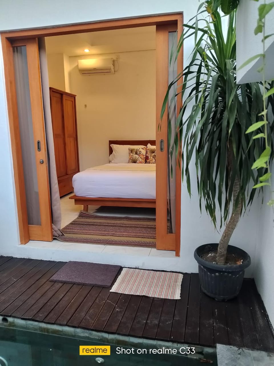 Bed, Bedroom, Pool view