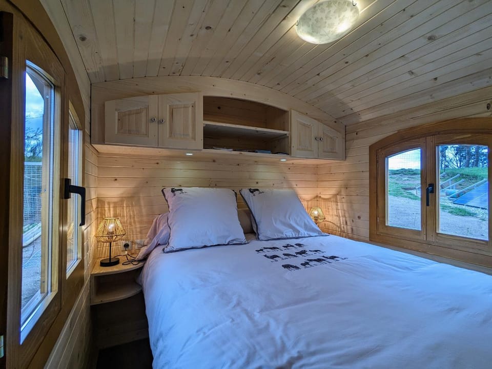 Roulotte cosy avec jacuzzi et spa, massages bien-être, nature et calme, près de Lyon - FR-1-582-477 House in Auvergne-Rhône-Alpes