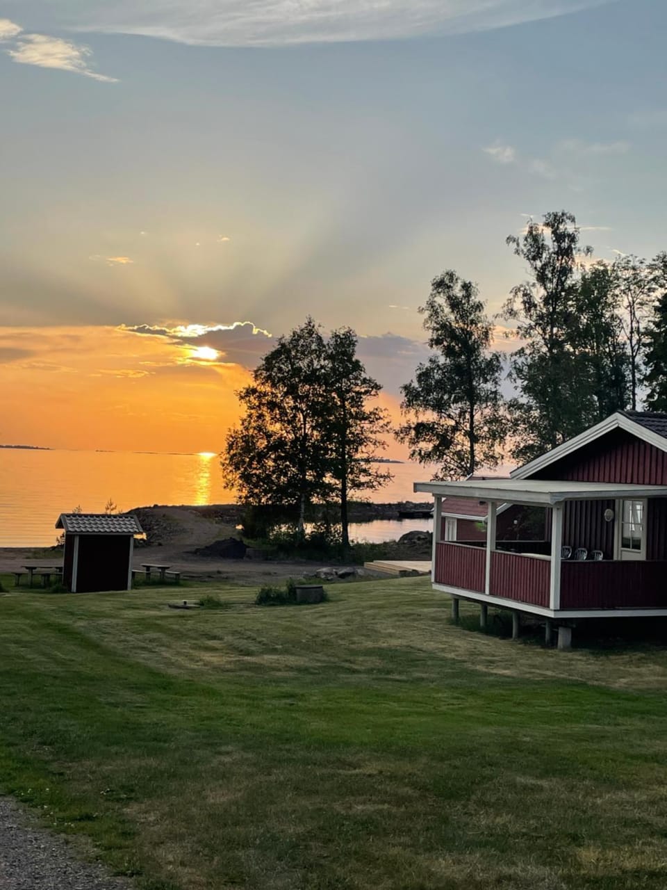 Property building, Lake view, Sunrise