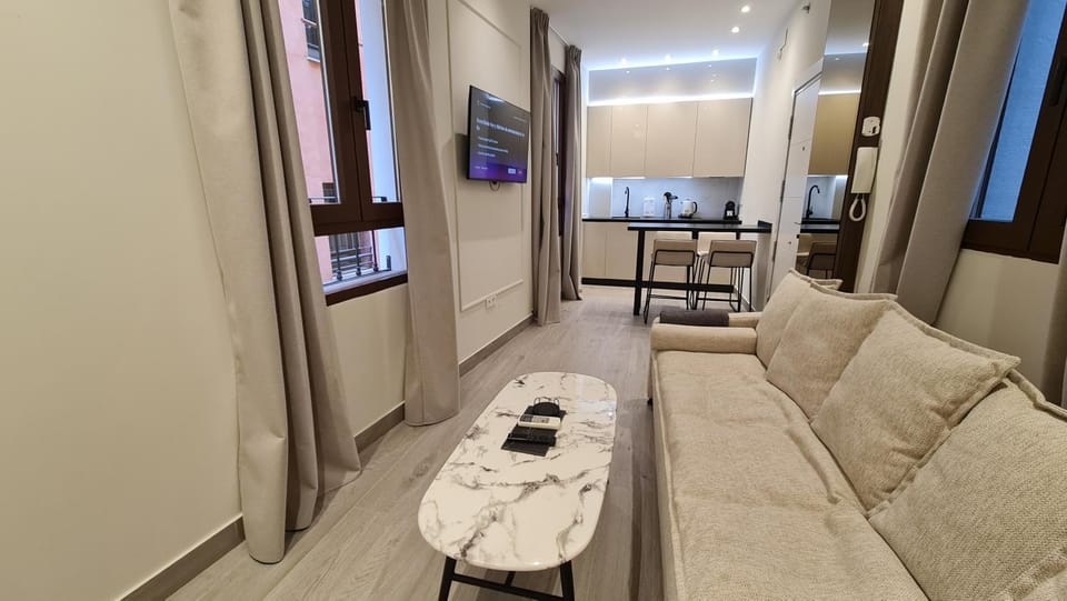 Living room, kitchen