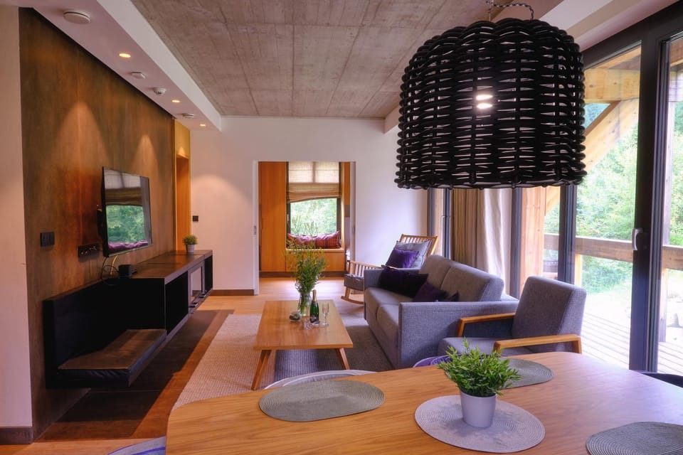 Balcony/Terrace, Living room, Mountain view, Dinner, fireplace