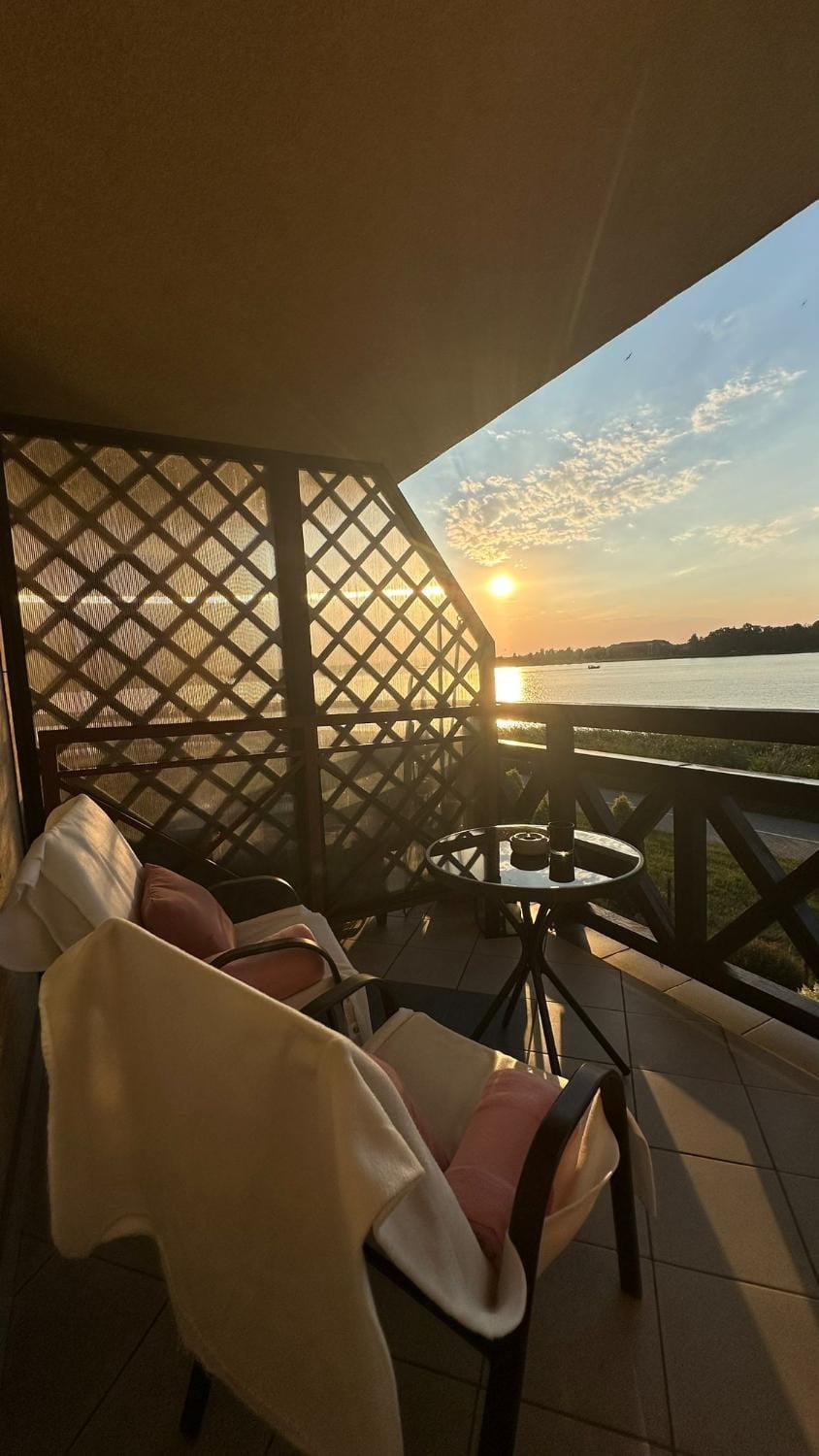 Seating area, Lake view, Sunset