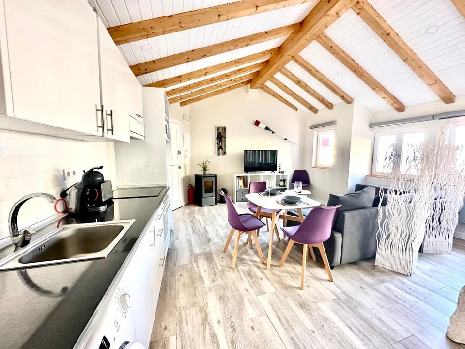 Kitchen or kitchenette, Living room, Dining area