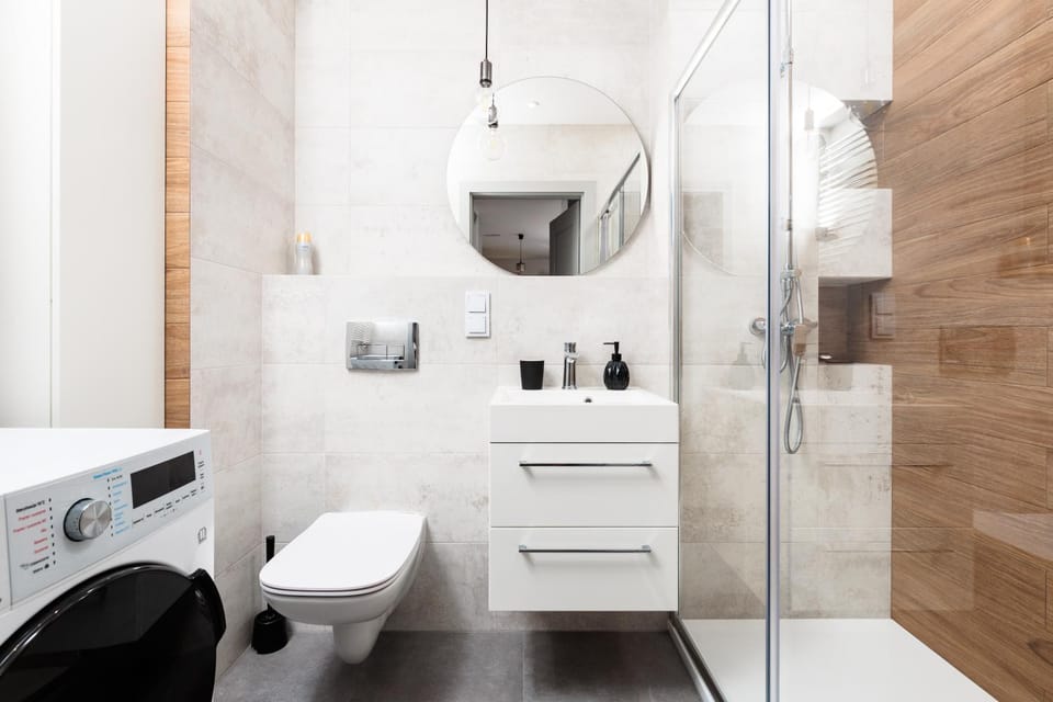Shower, Toilet, Bathroom, washing machine