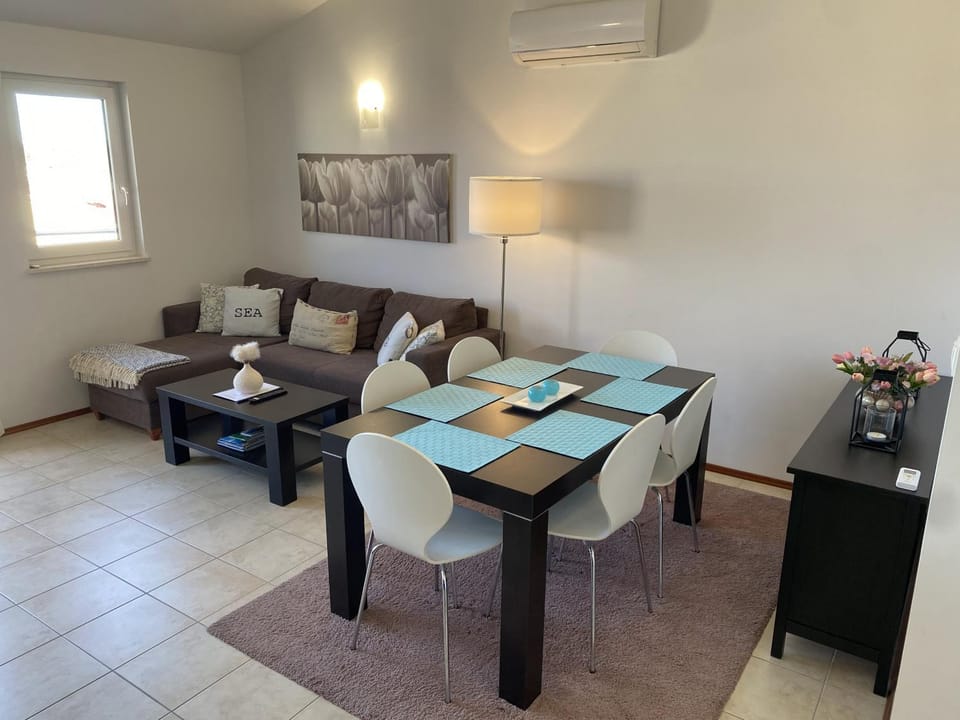 Living room, Seating area, Dining area, air conditioner