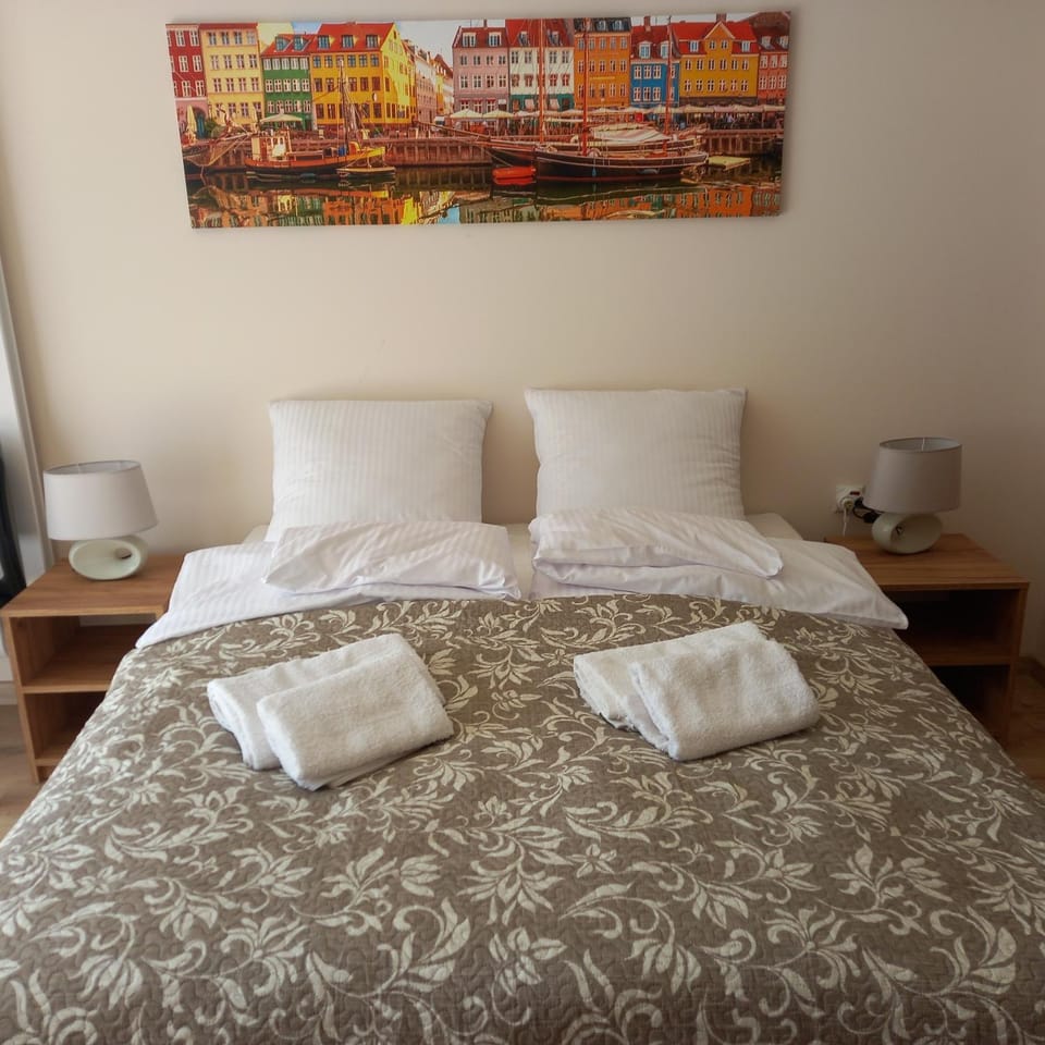 Bed, Balcony/Terrace, Photo of the whole room, towels, air conditioner