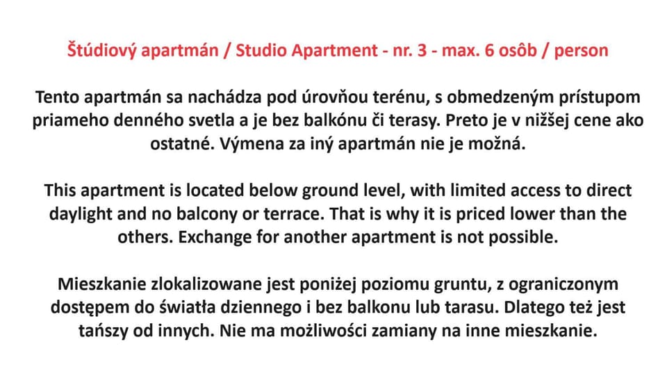 Suterénový Apartmán Starý Smokovec Apartment in Slovakia