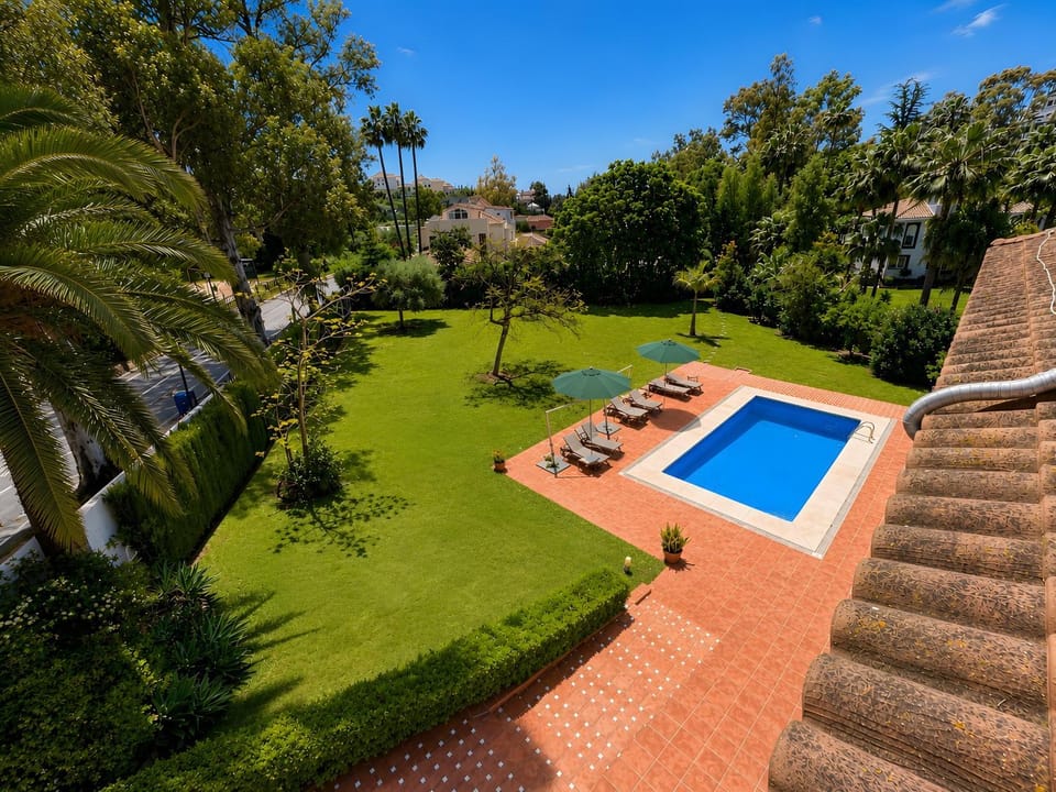 Property building, Living room, Swimming pool
