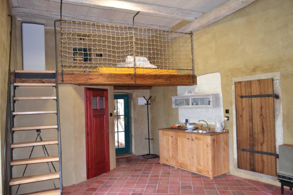 Kitchen or kitchenette, bunk bed
