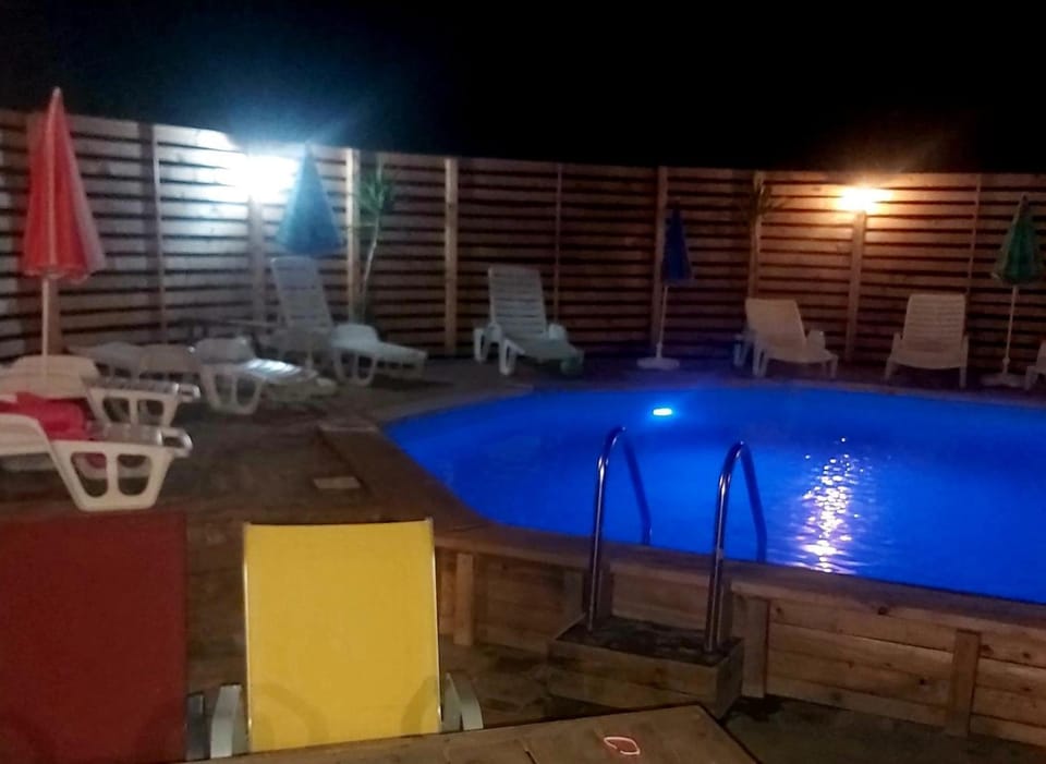 Night, Pool view, Swimming pool