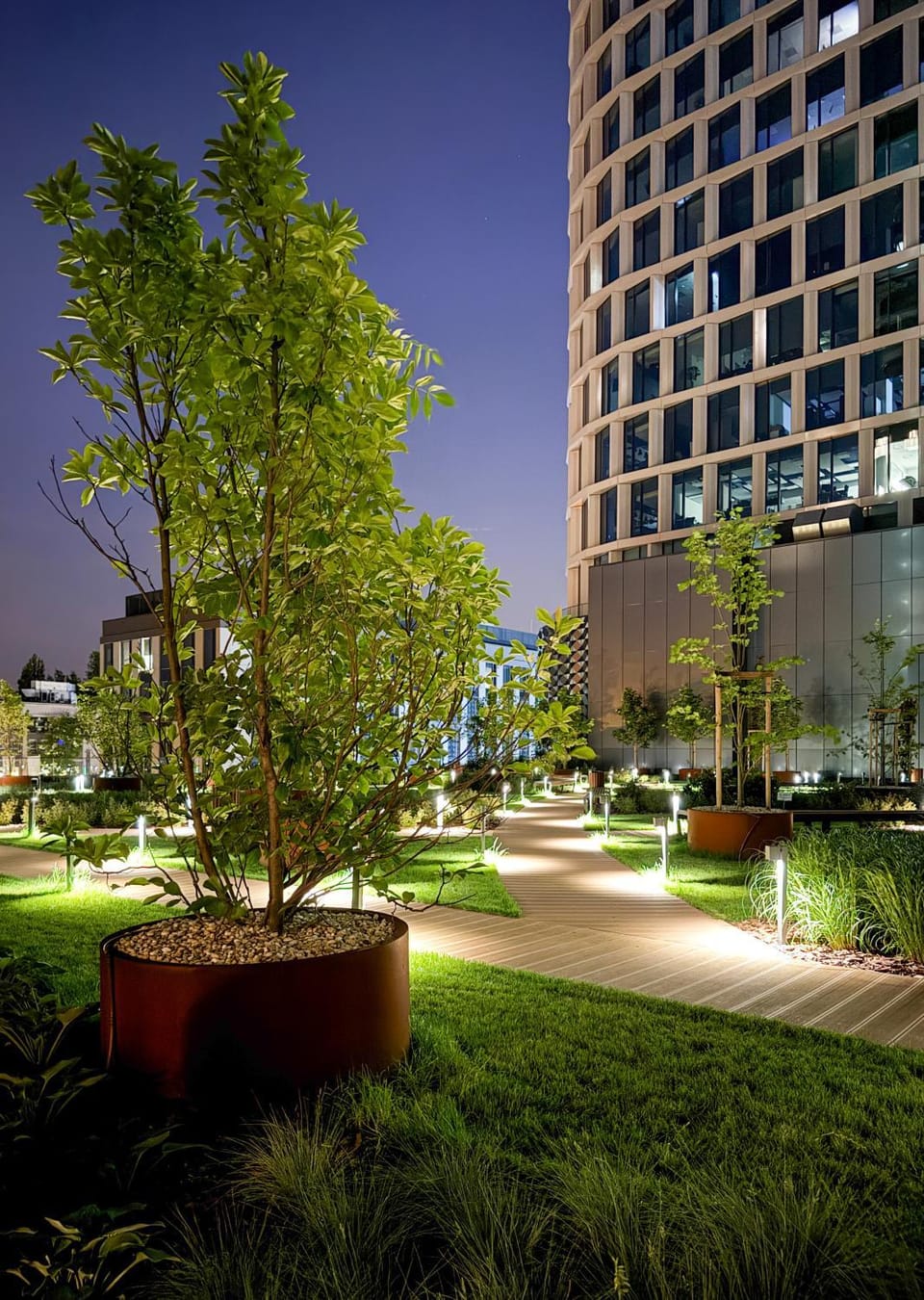 Property building, Spring, Night, Natural landscape, Garden, Garden view