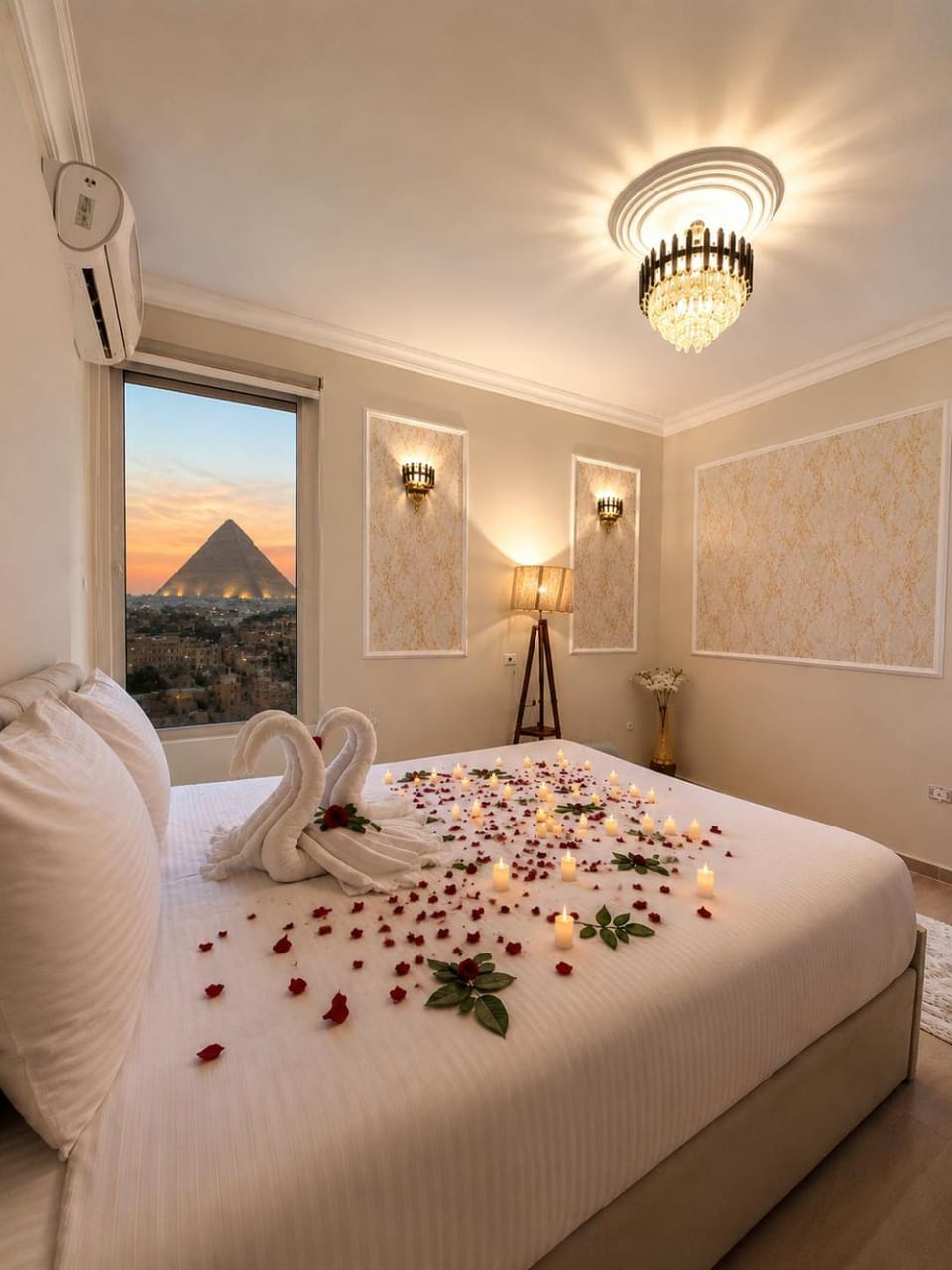 Bed, Natural landscape, Photo of the whole room, Bedroom, Mountain view