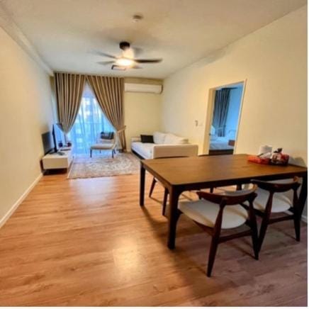 Living room, Seating area, Dining area, air conditioner