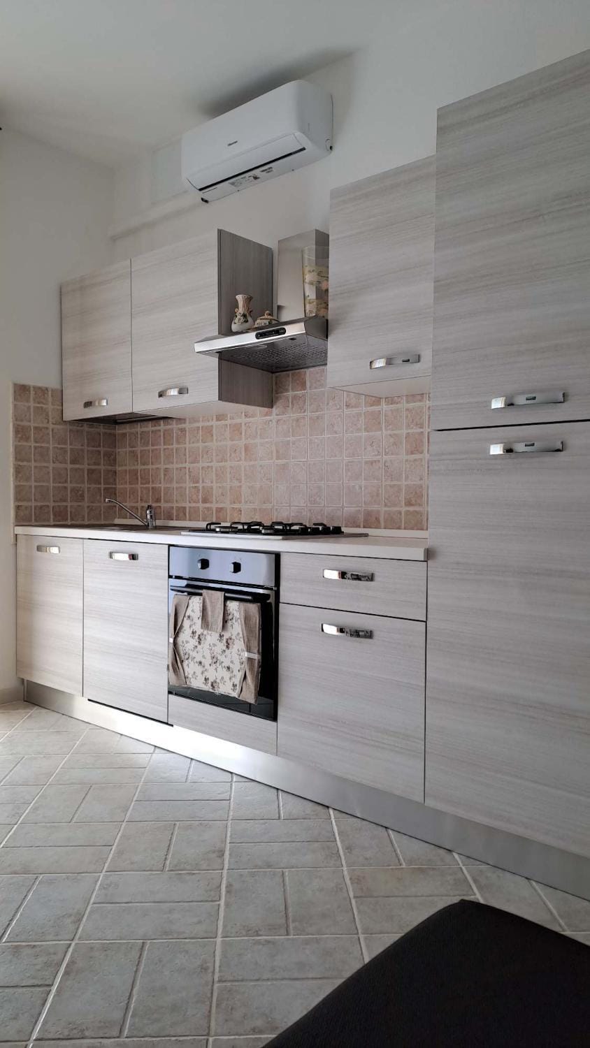 Kitchen or kitchenette, dishwasher, stove