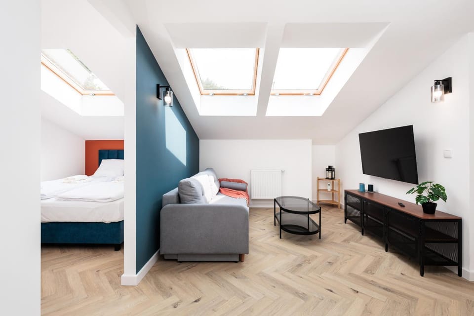 Bed, TV and multimedia, Living room, Photo of the whole room, Seating area, Evening entertainment, Bedroom