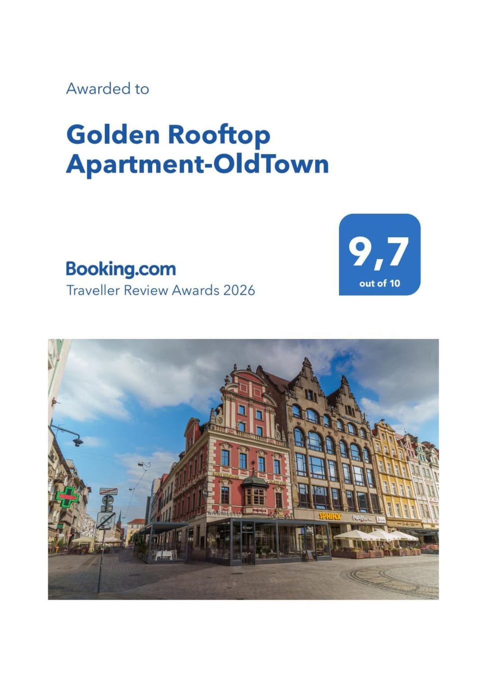 Golden Rooftop Apartment-OldTown Apartment in Wroclaw