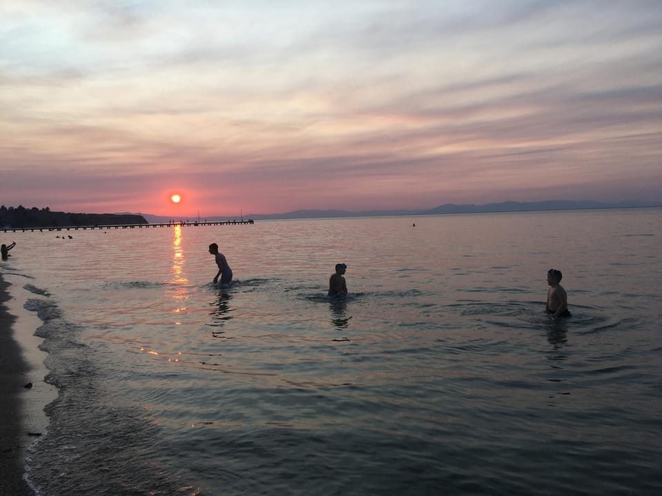 Beach, Sunset, children