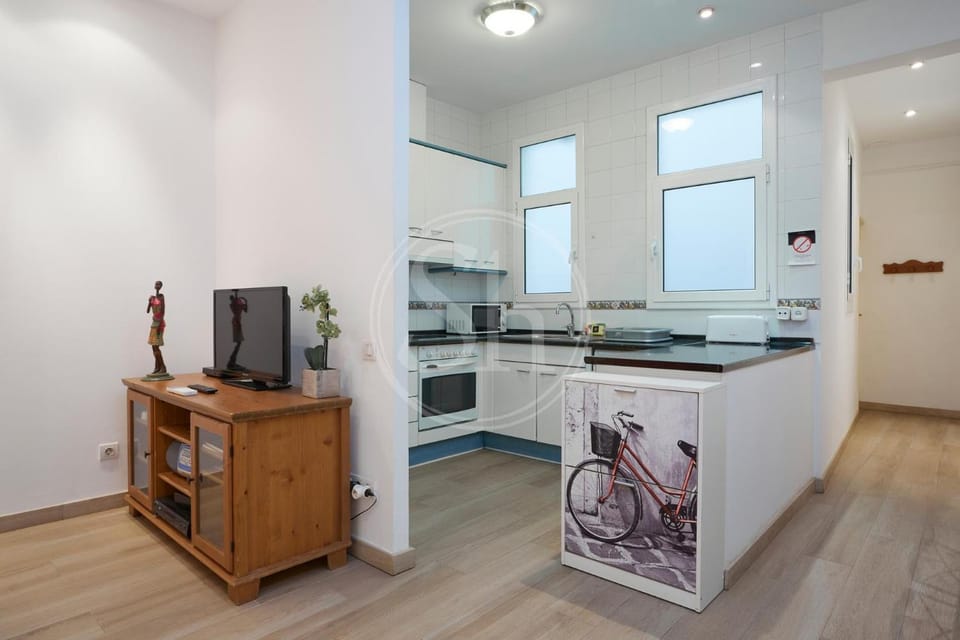 Kitchen or kitchenette, oven, toaster