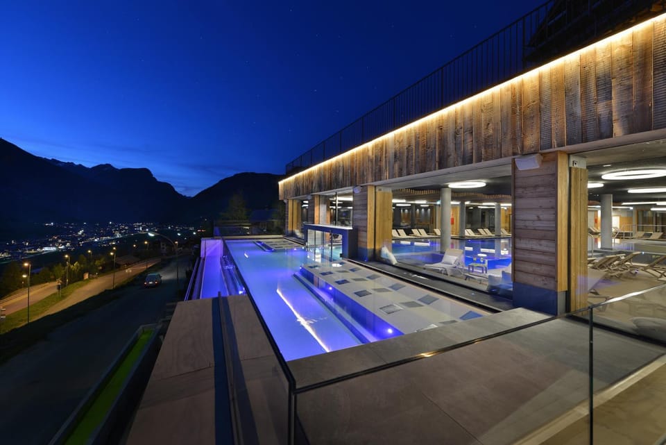 Night, Pool view, Swimming pool