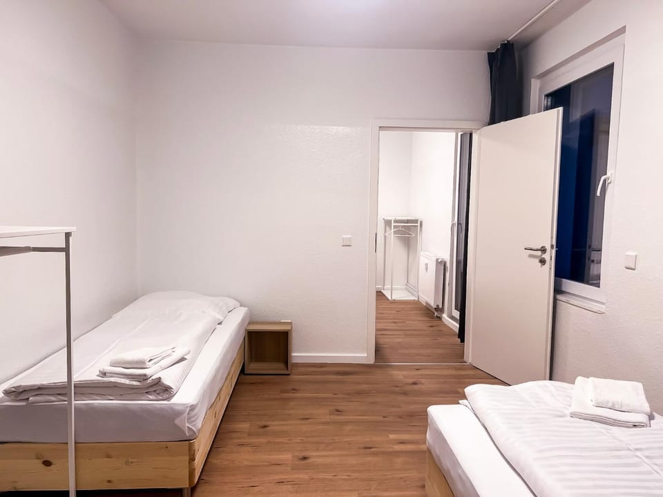 Bed, Photo of the whole room, Bedroom, towels, wardrobe