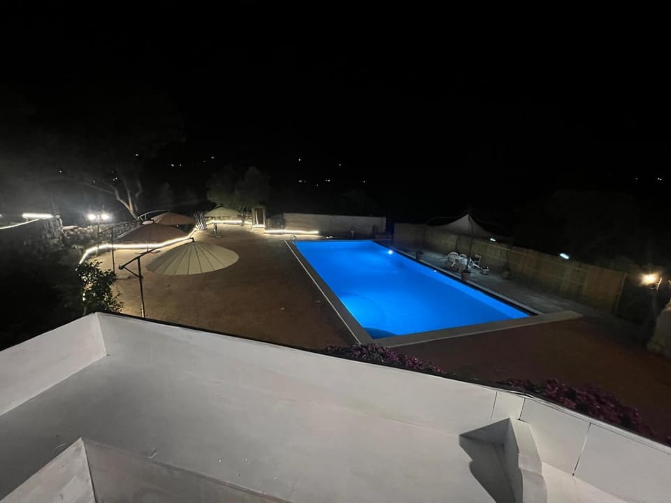 Night, Pool view, Swimming pool