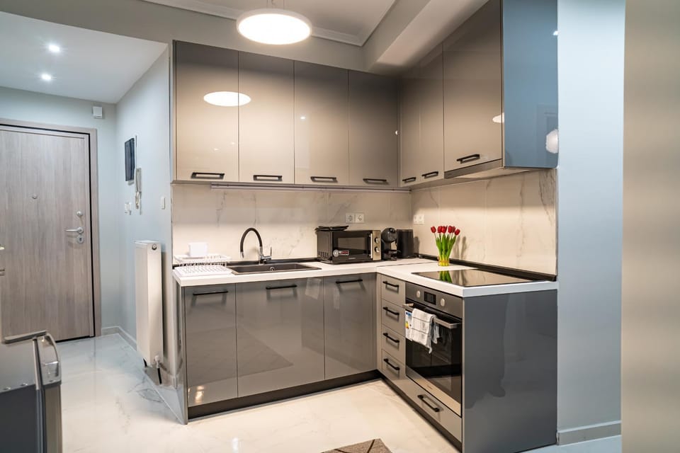 Kitchen or kitchenette, Photo of the whole room, Decorative detail, microwave, oven, pet friendly, stove, toaster, acessibility